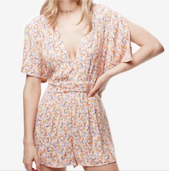 Free People Pants - Free People Meet Virginia Ditzy Pink Floral Romper Sz S